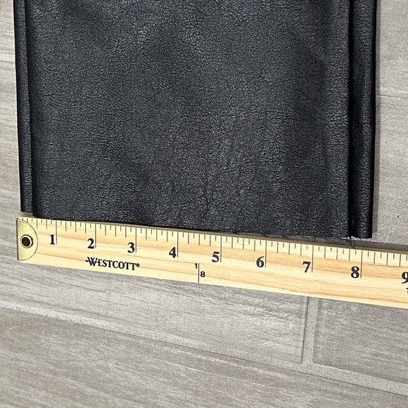 Princess Polly Macey High-Rise Straight Leg Vegan Faux Leather Pants in Black - Picture 16 of 16